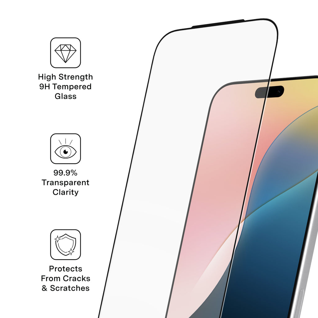 2-Pack Clear Glass Screen Protector + Easy Install Kit