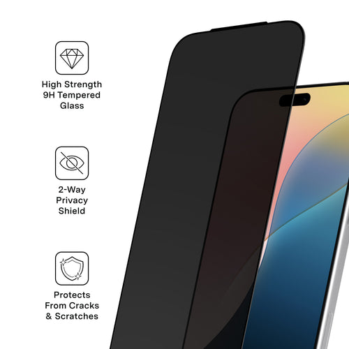 2-Pack Privacy Glass Screen Protector + Easy Install Kit