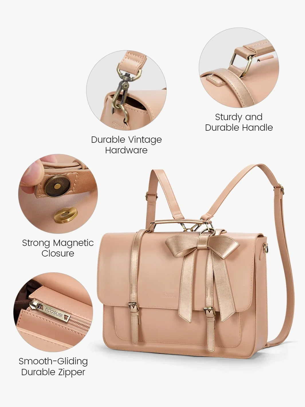 Cocoa Truffle Ecosusi Classic Bow Briefcase