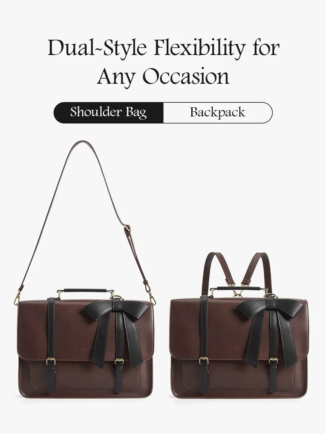 Cocoa Truffle Ecosusi Classic Bow Briefcase