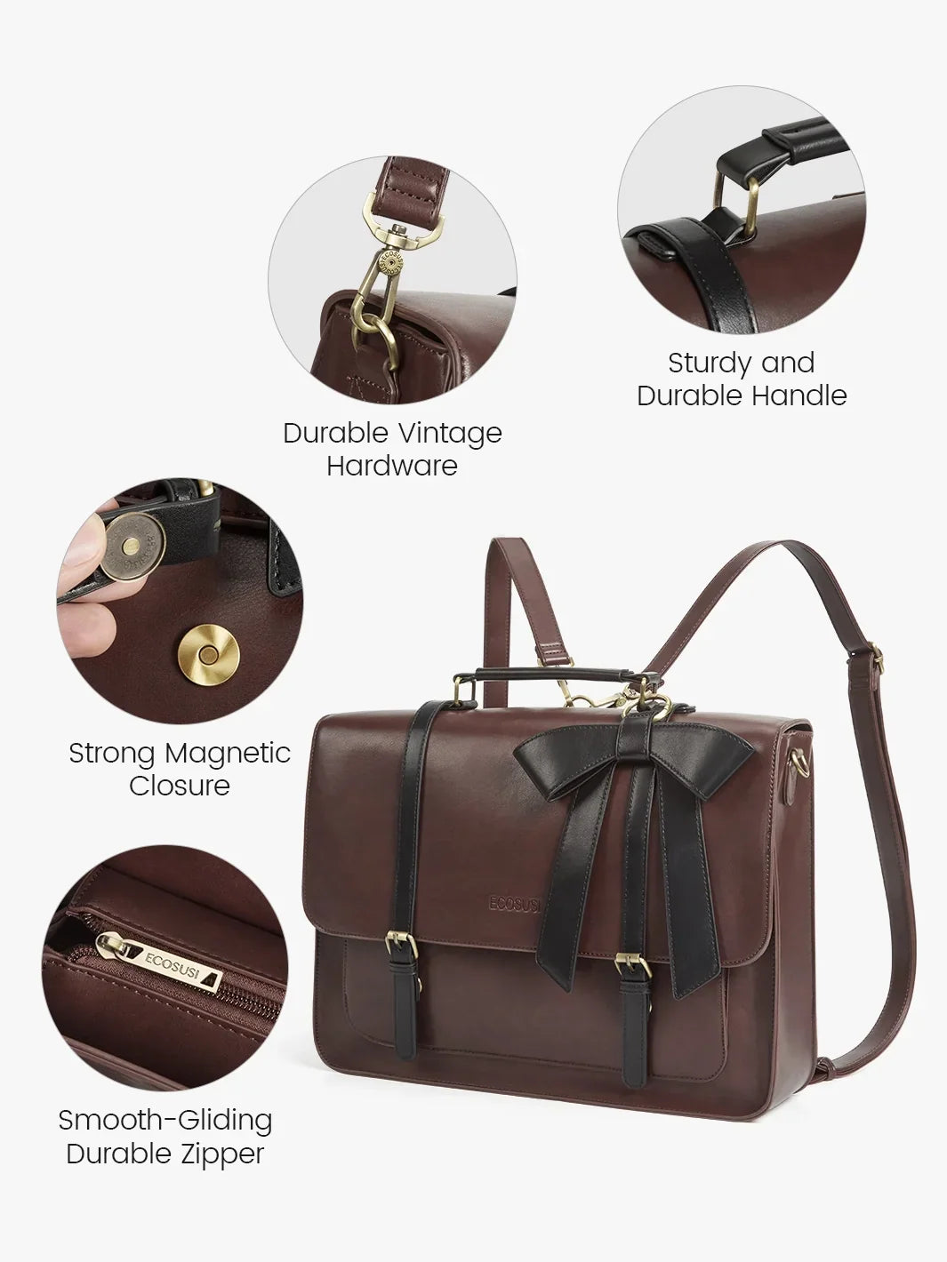 Cocoa Truffle Ecosusi Classic Bow Briefcase