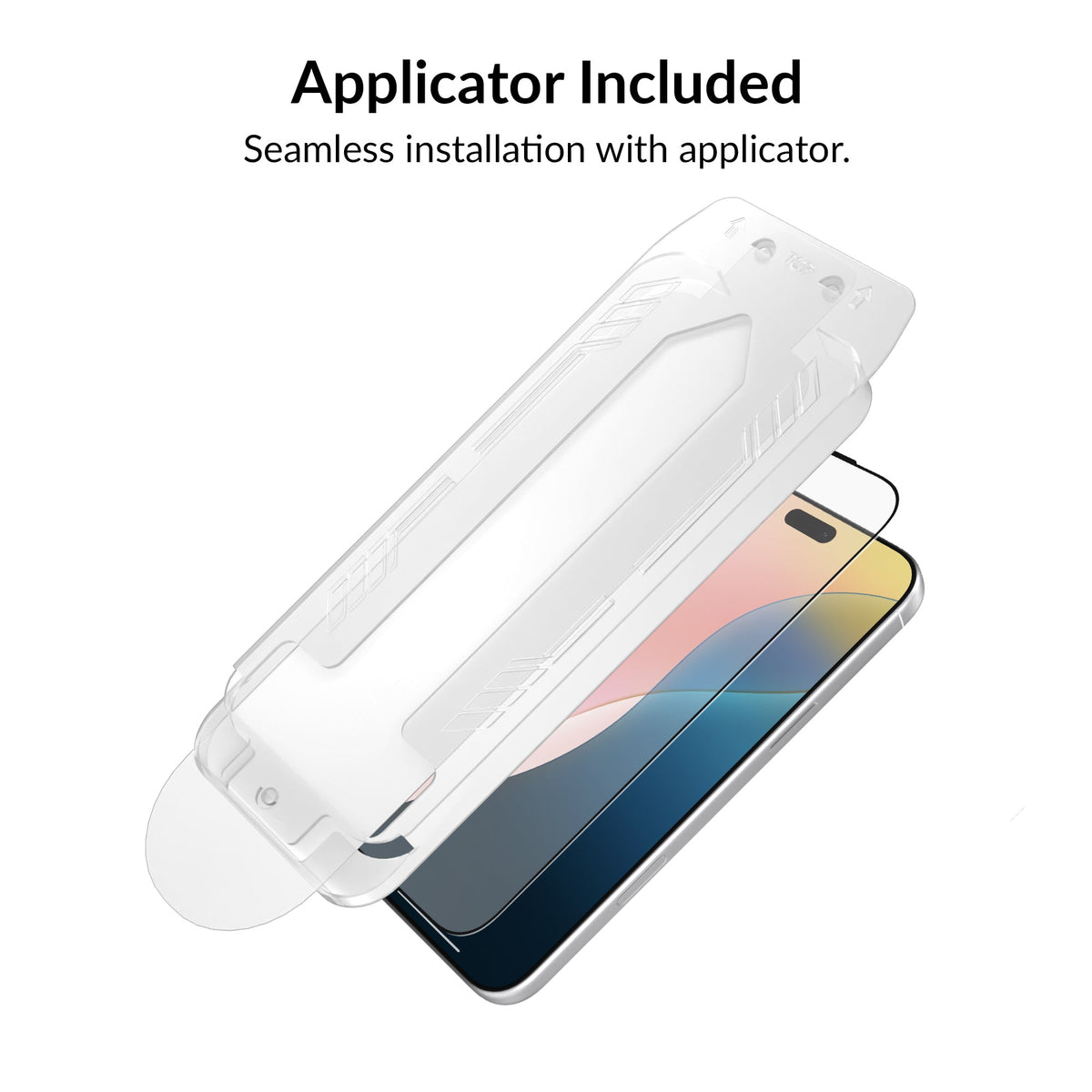 2-Pack Clear Glass Screen Protector + Easy Install Kit