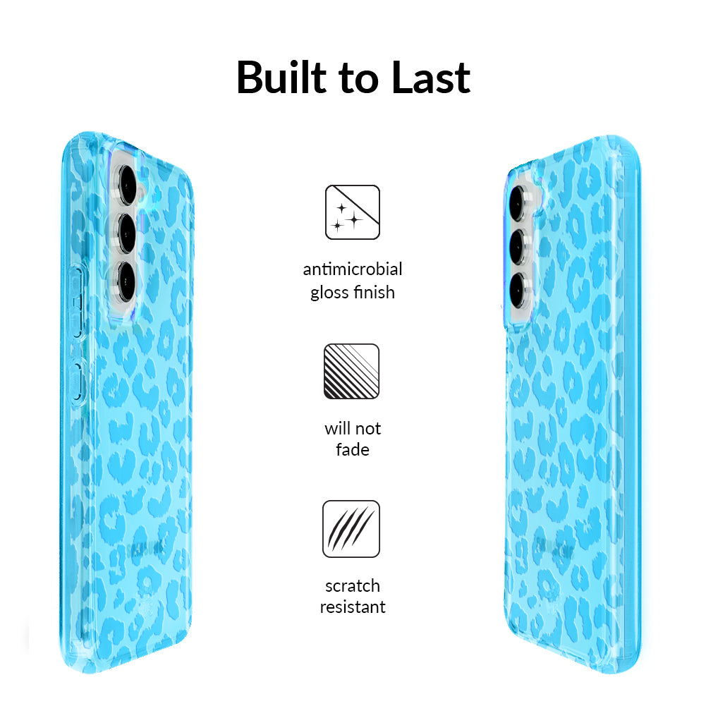 Aqua Blue Leopard Samsung Case