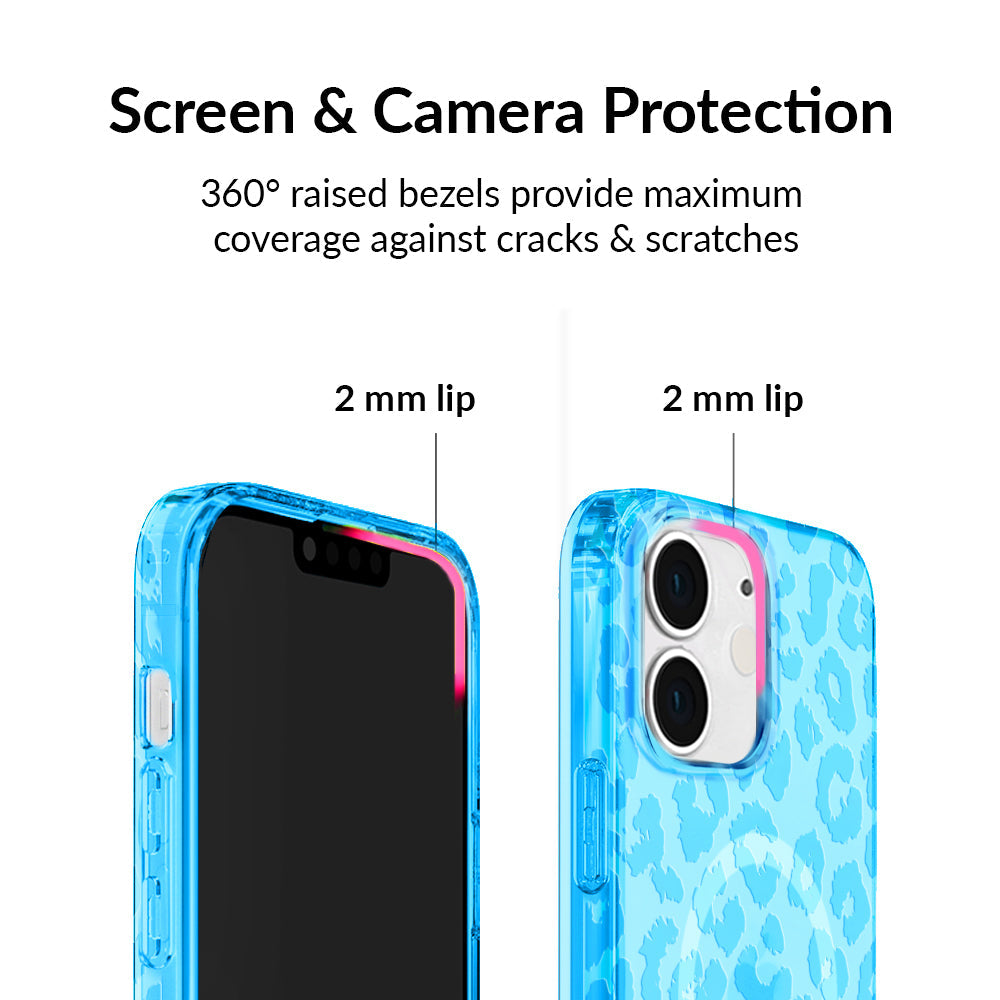 Aqua Blue Leopard iPhone Case