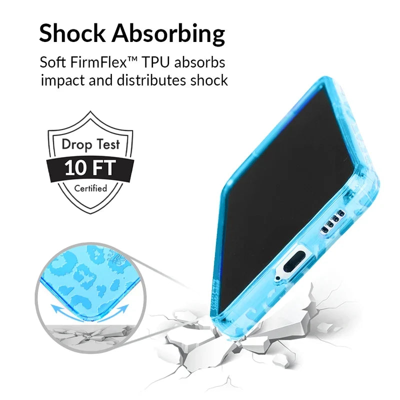 Aqua Blue Leopard Samsung Case